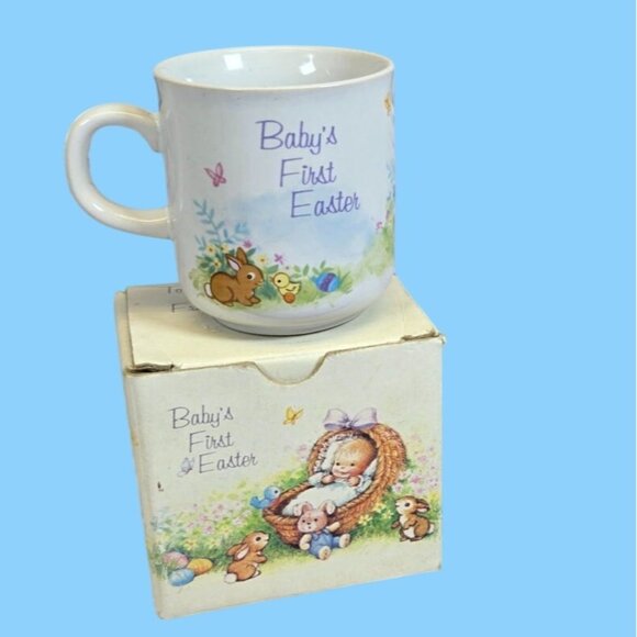 VTG Keepsake Mug Baby’s First 1st Easter Ceramic Mug Russ Berrie & Co. Baby show - Picture 2 of 10